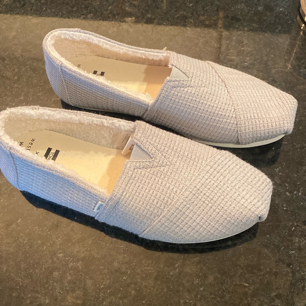 Toms Gray Woven Flats